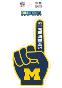 Blue Michigan Wolverines Finger 3in Durable Stickers
