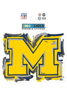 Navy Blue Michigan Wolverines Justin Patten Main 3in Durable Stickers