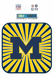 Navy Blue Michigan Wolverines Burst 3in Durable Stickers