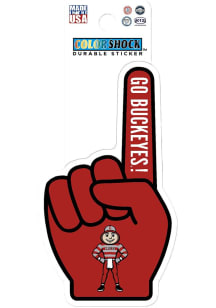 Red Ohio State Buckeyes Finger 3in Durable Stickers