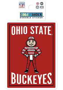 Red Ohio State Buckeyes Block 3in Durable Stickers
