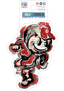 Ohio State Buckeyes Justin Patten Mascot 3in Durable Stickers - Red