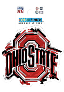 Red Ohio State Buckeyes Justin Patten Main 3in Durable Stickers