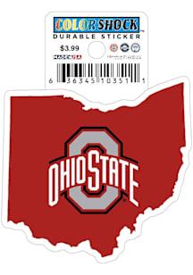 Ohio State Buckeyes State 3in Durable Stickers - Red