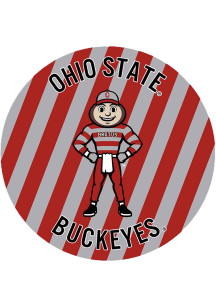 Red Ohio State Buckeyes Stripes 3in Button