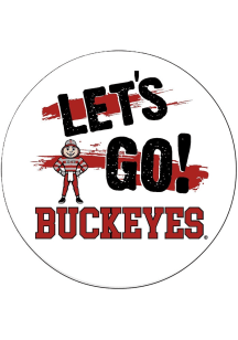 Red Ohio State Buckeyes Lets Go 3in Button