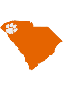 Clemson Tigers State Shape Auto Decal - Orange