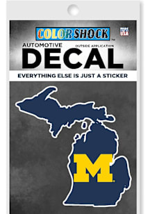 Michigan Wolverines State Shape Auto Decal - Blue
