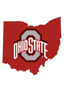 Ohio State Buckeyes Red 4in State Shape Magnet