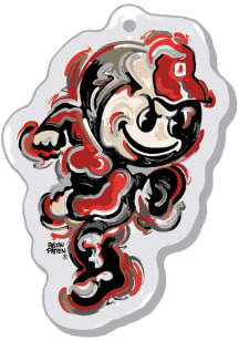 Red Ohio State Buckeyes Acrylic Mascot Keychain