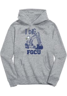 Vive La Fete Florida Gulf Coast Eagles Youth Grey Excavator Long Sleeve Hoodie