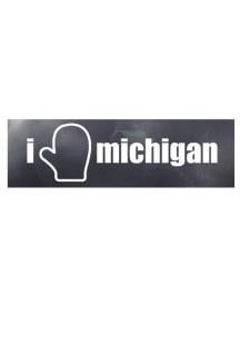 Michigan 3.5x5 Inch I Mitten Michigan Auto Decal - White