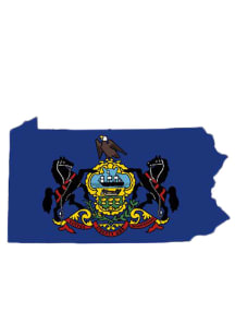 Pennsylvania 3.5x5 Inch Pennsylvania Flag in state Auto Decal - Blue