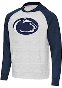 Mens Penn State Nittany Lions Navy Blue Antigua Full Front Urgent Hooded Sweatshirt