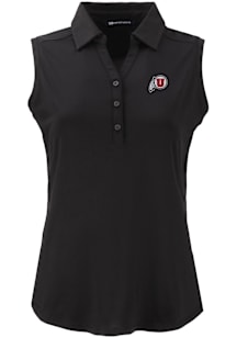 Cutter and Buck Utah Utes Womens Black Forge Eco Polo Shirt