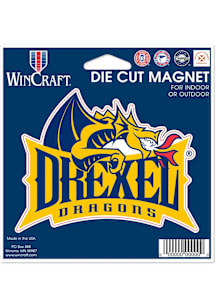 Navy Blue  Drexel Dragons 5.25x5 Magnet