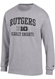 Mens Rutgers Scarlet Knights Grey Champion Big Ten Jersey Tee