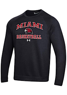 Under Armour Miami RedHawks Mens Black Basketball Rival Long Sleeve Crew Sweatshirt