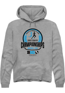 Mens Big Ten Graphite Rally Cross Country Championship Hooded Sweatshirt