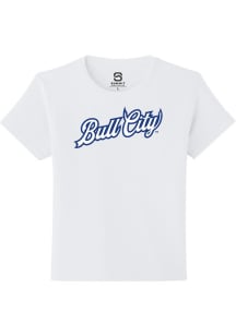 Summit Sportswear Durham Bulls Youth White Alt Logo Wordmark Short Sleeve T-Shirt
