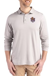 Cutter and Buck LSU Tigers Mens Grey Vault Coastline Long Sleeve Polo Shirt