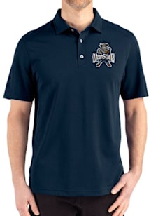 Cutter and Buck Utah State Aggies Navy Blue Vault Advantage Refresh Pique Big and Tall Polo