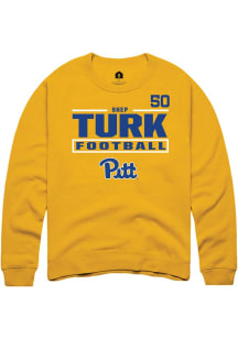 Shep Turk Rally Mens Gold Pitt Panthers NIL Stacked Box Player Crew