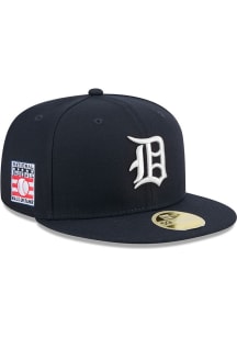 New Era Detroit Tigers Mens Navy Blue 2025 Hall of Fame Weekend 59FIFTY Fitted Hat