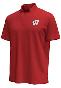 Under Armour Wisconsin Badgers Mens Red Icon Short Sleeve Polo