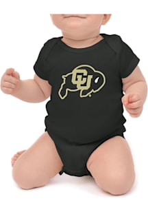 Little King Colorado Buffaloes Baby Black Primary Logo Short Sleeve One Piece