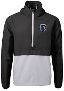 Cutter and Buck Sporting Kansas City Mens Black Charter Eco Pullover Jackets