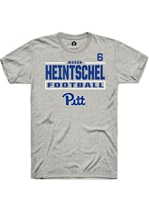 Mason Heintschel Rally Mens Ash Pitt Panthers NIL Stacked Box Player T Shirt