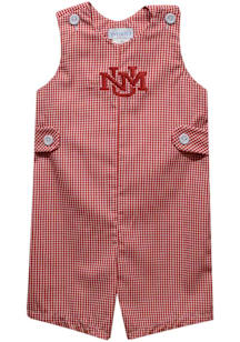 Vive La Fete New Mexico Lobos Baby Red Gingham Overalls
