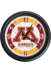 Black Minnesota Golden Gophers Outdoor LED Wall Clock
