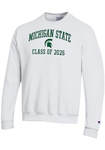Champion Michigan State Spartans Mens White Font Class of 2026 Powerblend Long Sleeve Crew Sweatsh..