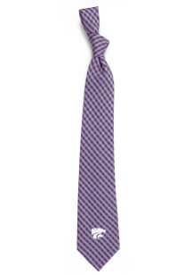 Gingham K-State Wildcats Mens Tie - Purple