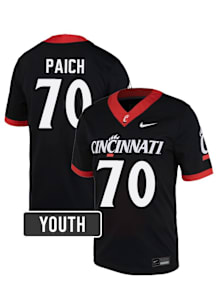 Cray Paich Nike Mens Black Cincinnati Bearcats NIL Name And Number Football Jersey