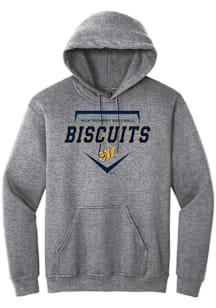 Summit Sportswear Montgomery Biscuits Mens Graphite Homeplate Long Sleeve Hoodie