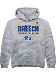 Elliott Breech Rally Youth Grey Pitt Panthers NIL Stacked Box Long Sleeve Player Hoodie