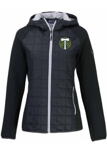 Cutter and Buck Portland Timbers Womens Black Rainier PrimaLoft Hybrid Medium Weight Jacket