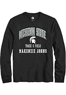 Makenzie Johns Michigan State Spartans Black NIL Arch Logo Long Sleeve Player T Shirt