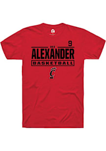 Dee Alexander Cincinnati Bearcats Red NIL Stacked Box Short Sleeve Player T Shirt