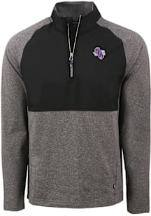 Cutter and Buck SFA Lumberjacks Mens Black Adapt Eco Hybrid Long Sleeve Qtr Zip Pullover