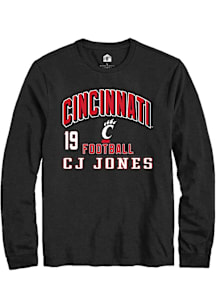 Cj Jones Cincinnati Bearcats Black NIL Arch Logo Long Sleeve Player T Shirt