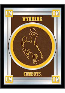 Wyoming Cowboys Logo Hanging Back Bar Mirror