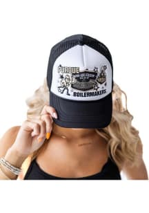 Gameday Social Purdue Boilermakers White Layered Patch Trucker Womens Adjustable Hat