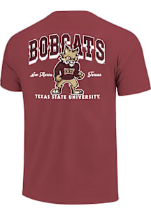 Texas State Bobcats Maroon Drawn Boko Short Sleeve T Shirt