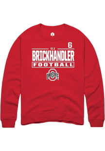 Eli Brickhandler Rally Mens Red Ohio State Buckeyes NIL Stacked Box Player Crew