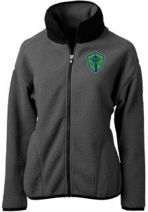 Cutter and Buck Seattle Sounders FC Womens Graphite Cascade Sherpa Light Weight Jacket