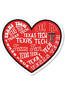 Texas Tech Red Raiders 3.5" Heart Rugged Stickers - Red